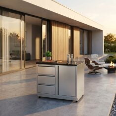 Vivandio quub System Grill Beistellwagen, Silber