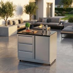 Vivandio quub System Grill Beistellwagen, Silber