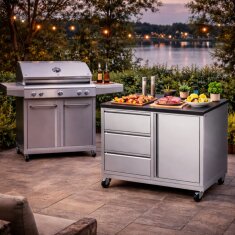 Vivandio quub System Grill Beistellwagen, Silber