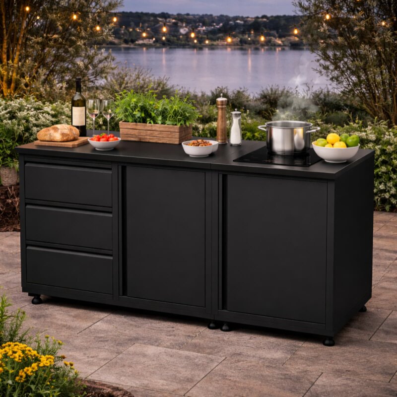 Vivandio quub Outdoor Kochstation, Mattschwarz