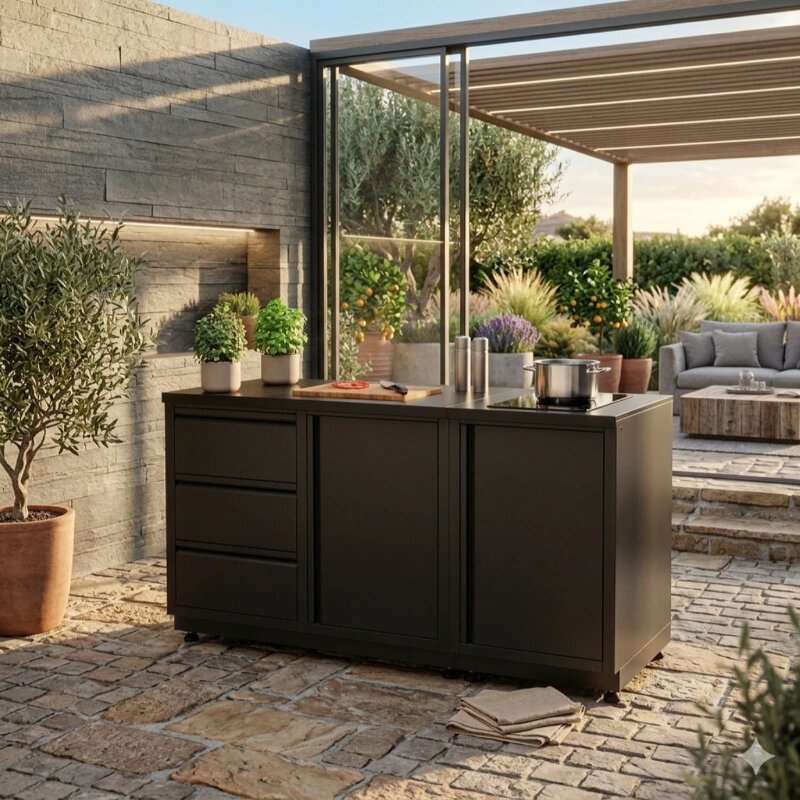 Vivandio quub Outdoor Kochstation, Mattschwarz