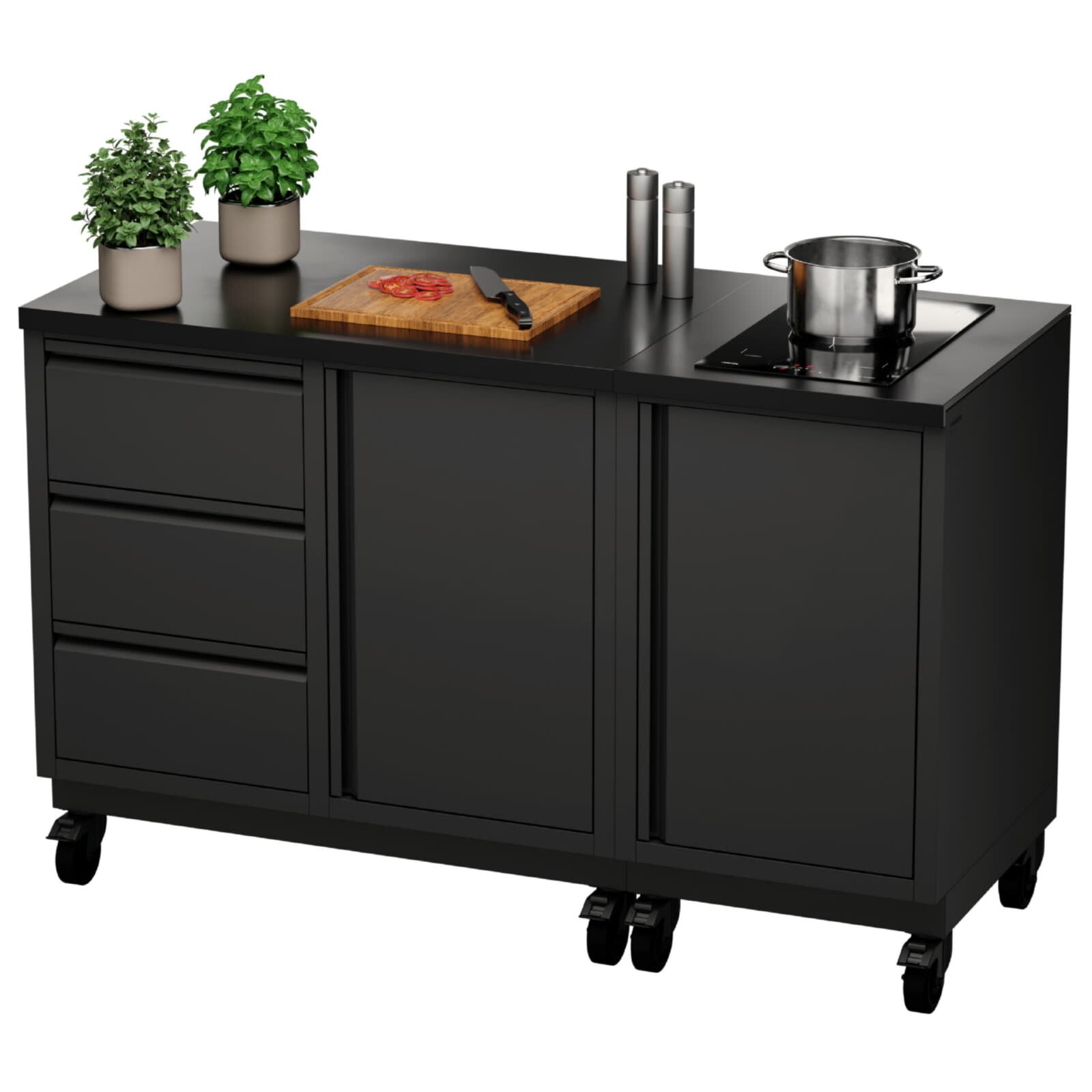 Vivandio quub Outdoor Kochstation, Mattschwarz