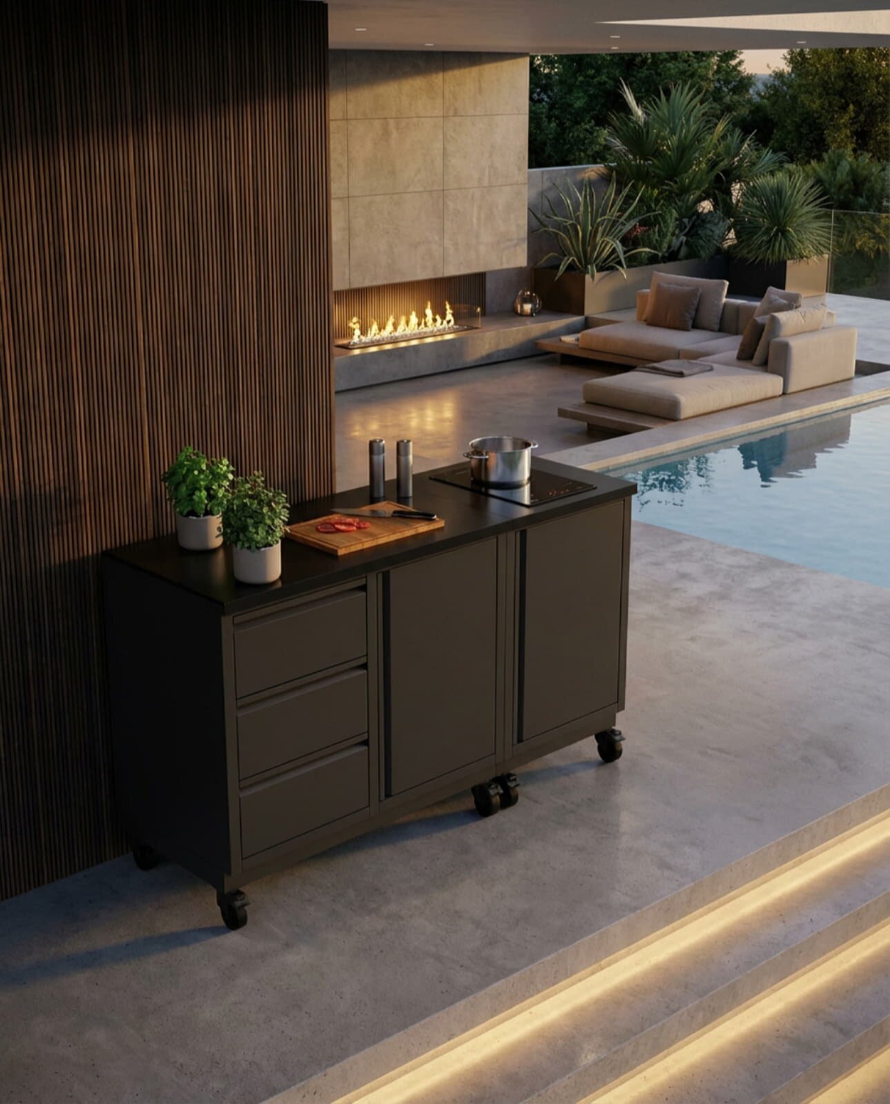 Vivandio quub Outdoor Kochstation, Mattschwarz