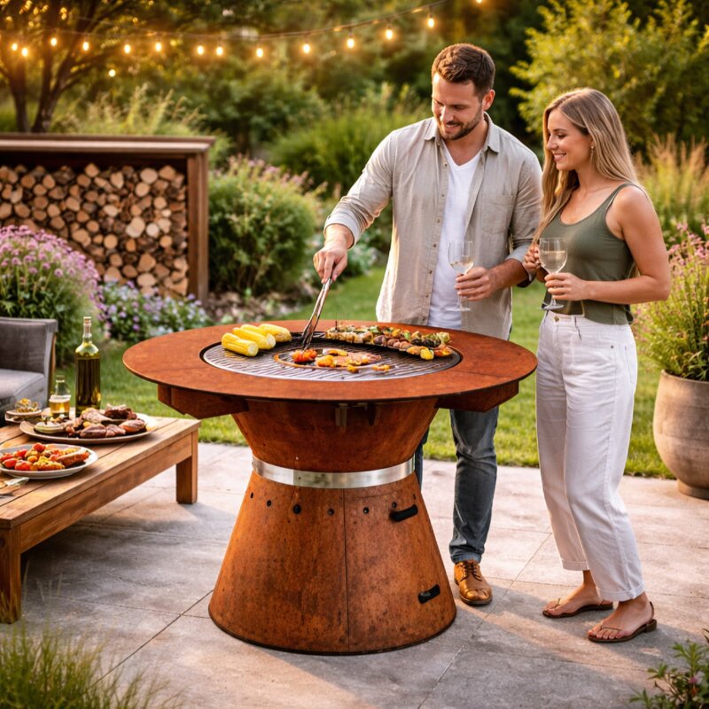 Grilltisch Vulx by Hwam Fusion - 80cm, Cortenstahl