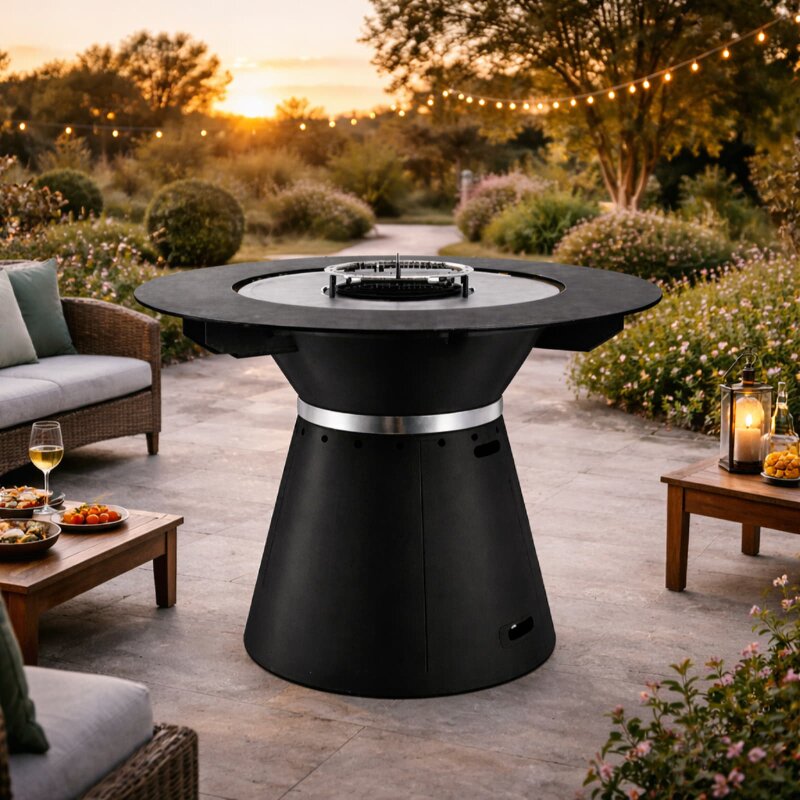 Grilltisch Vulx by Hwam Fusion - 110cm, schwarzlackierter Stahl