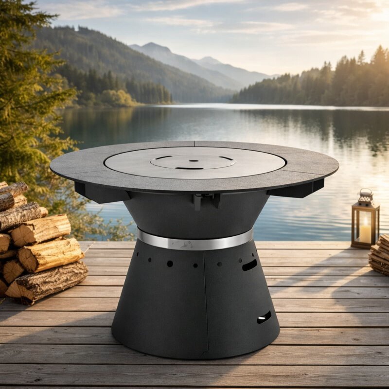 Grilltisch Vulx by Hwam Fusion - 80cm, schwarzlackierter Stahl