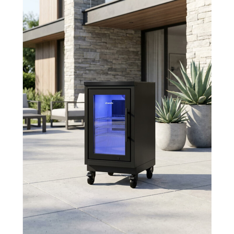 Vivandio quub Mobiler Kühlschrank für Garten & Pool, Mattschwarz