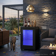 Vivandio quub Mobiler Kühlschrank für Garten & Pool, Mattschwarz