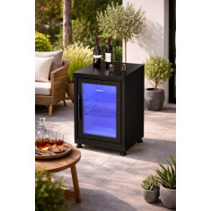 Vivandio quub Mobiler Kühlschrank für Garten & Pool, Mattschwarz