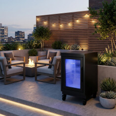 Vivandio quub Mobiler Kühlschrank für Garten & Pool, Mattschwarz