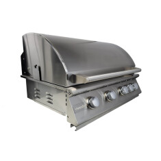 Vivandio quub Outdoorküche mit Grill fyre x, Kühlschrank, Kochfeld, Silber