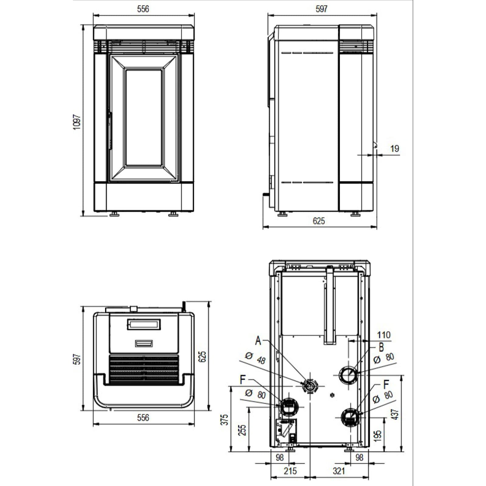 Pelletofen La Nordica Extraflame Lucia Plus 16 (kanalisierbar) - 12 kW