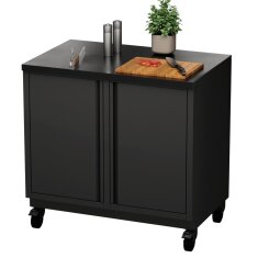 Vivandio quub Garten- & Grillschrank mit Steinarbeitsfläche, Schwarz