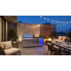 Vivandio quub mobile Outdoorküche mit Grill fyre x, Kühlschrank & Arbeitsplatte, Silber