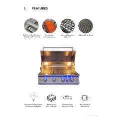 Vivandio quub mobile Outdoorküche mit Grill fyre x, Kühlschrank & Arbeitsplatte, Silber