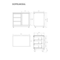 Vivandio quub mobile Outdoorküche mit Grill fyre x, Kühlschrank & Arbeitsplatte, Silber