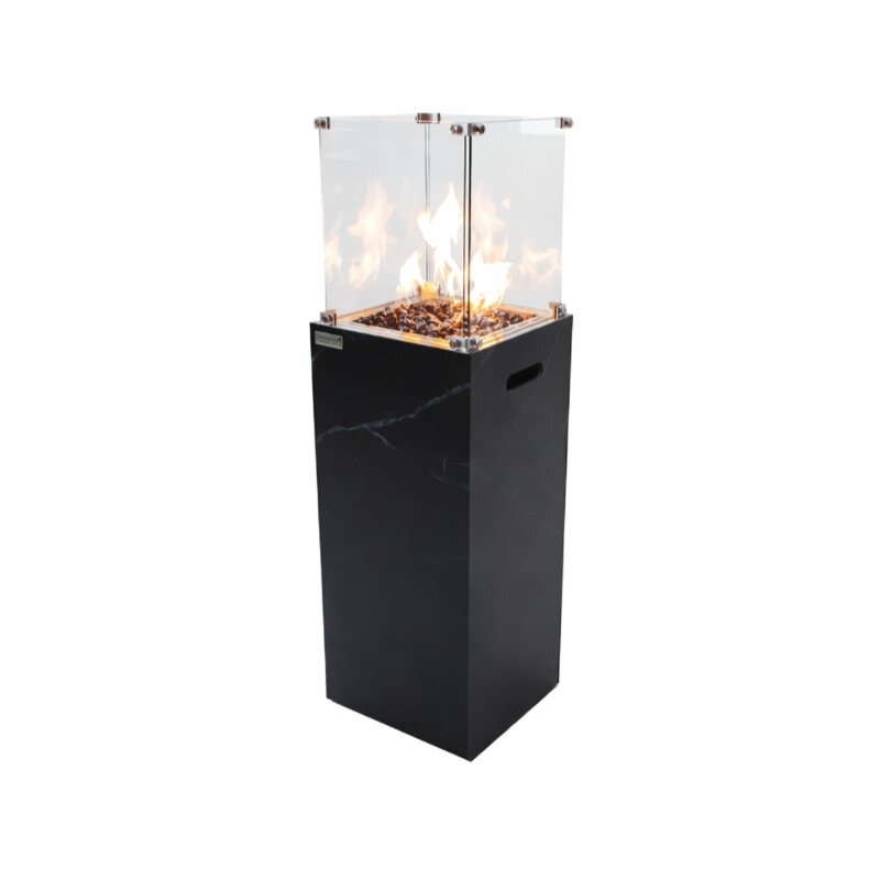 Gas Feuersäule Elementi+ Yukon, Marmor Optik, Bulgarien Schwarz