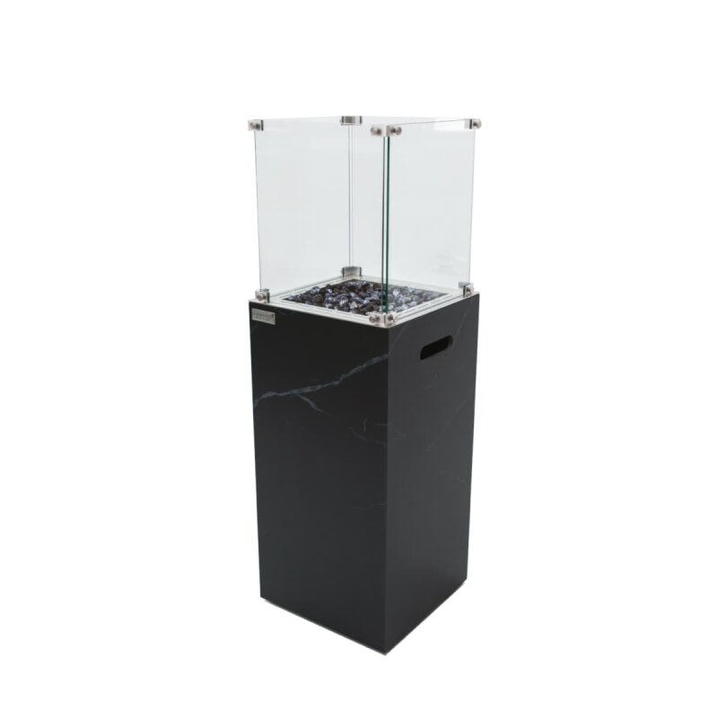 Gas Feuersäule Elementi+ Yukon, Marmor Optik, Bulgarien Schwarz
