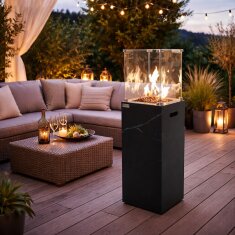 Gas Feuersäule Elementi+ Yukon, Marmor Optik,...