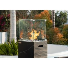 Gas Feuers&auml;ule Elementi+ Yukon, Marmor Optik, Bulgarien Schwarz