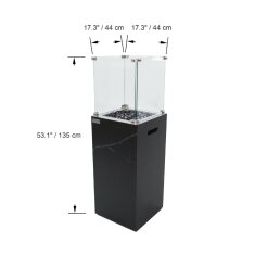 Gas Feuers&auml;ule Elementi+ Yukon, Marmor Optik, Bulgarien Schwarz