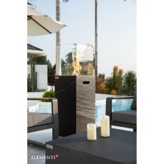Gas Feuers&auml;ule Elementi+ Yukon, Marmor Optik, Bulgarien Schwarz