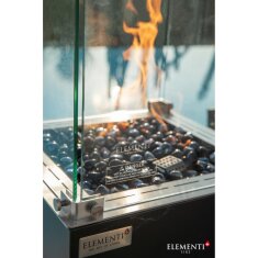 Gas Feuers&auml;ule Elementi+ Yukon, Marmor Optik, Bulgarien Schwarz