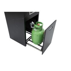 Gas Feuers&auml;ule Elementi+ Yukon, Marmor Optik, Bulgarien Schwarz