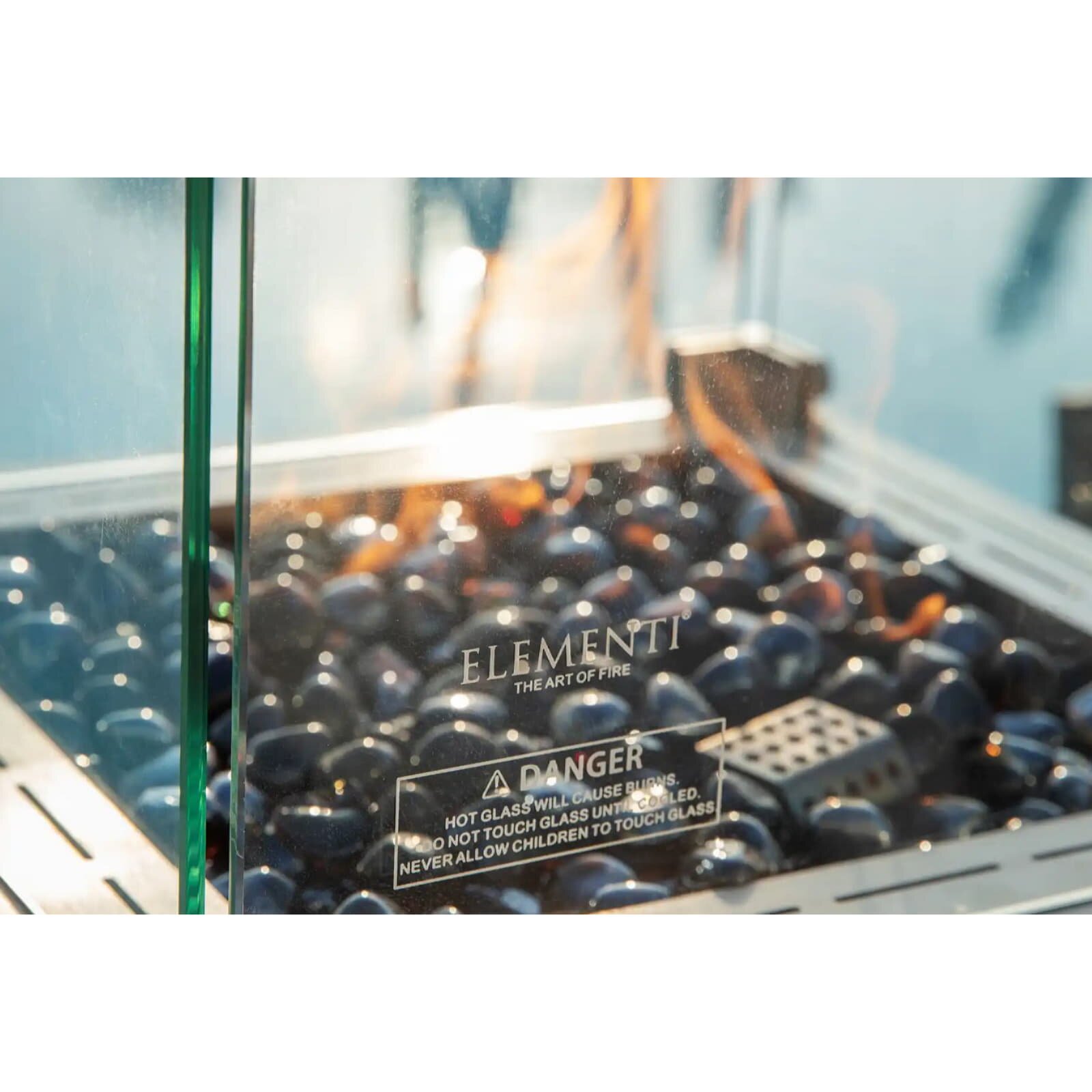 Gas Feuersäule Elementi+ Yukon, Marmor Optik, Bulgarien Schwarz