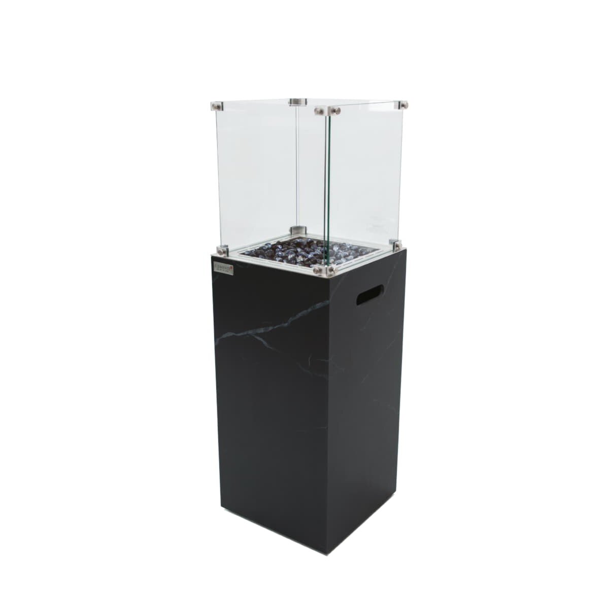 Gas Feuersäule Elementi+ Yukon, Marmor Optik, Bulgarien Schwarz