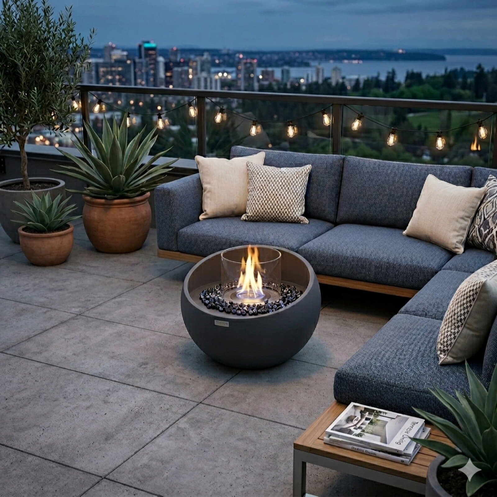 Bio Ethanol Feuerstelle Elementi Firenze, Schieferschwarz