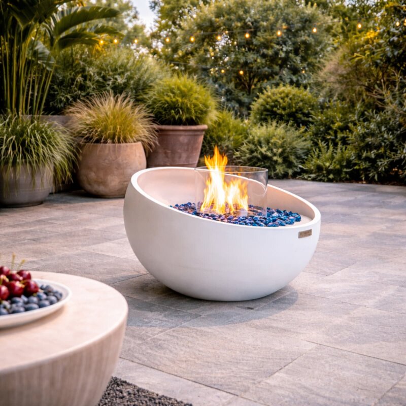 Bio Ethanol Feuerstelle Elementi Firenze, Cremeweiß