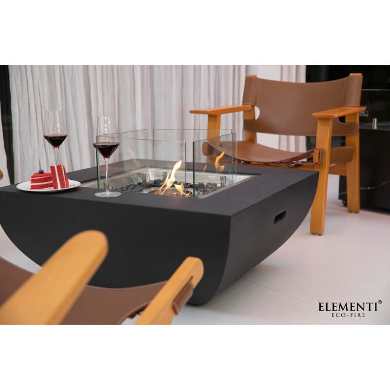 Bio Ethanol Feuerstelle Elementi Aurora, Mattschwarz