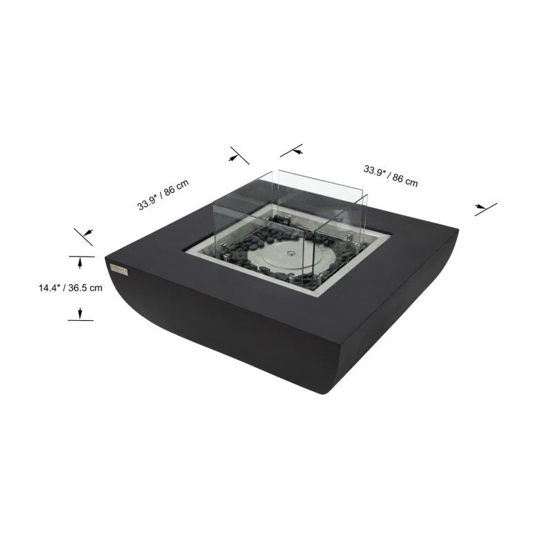 Bio Ethanol Feuerstelle Elementi Aurora, Mattschwarz