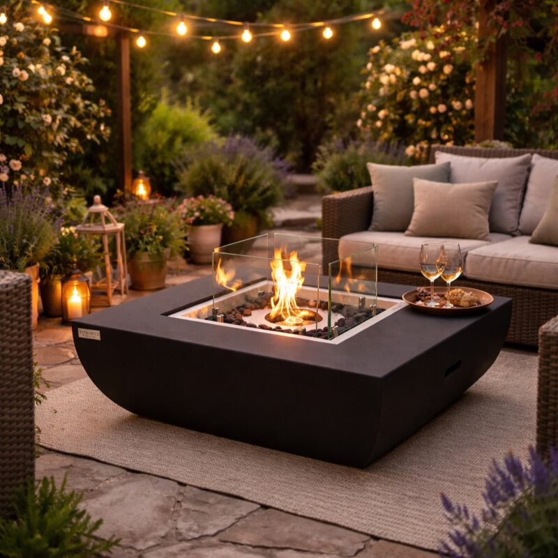 Bio Ethanol Feuerstelle Elementi Aurora, Mattschwarz