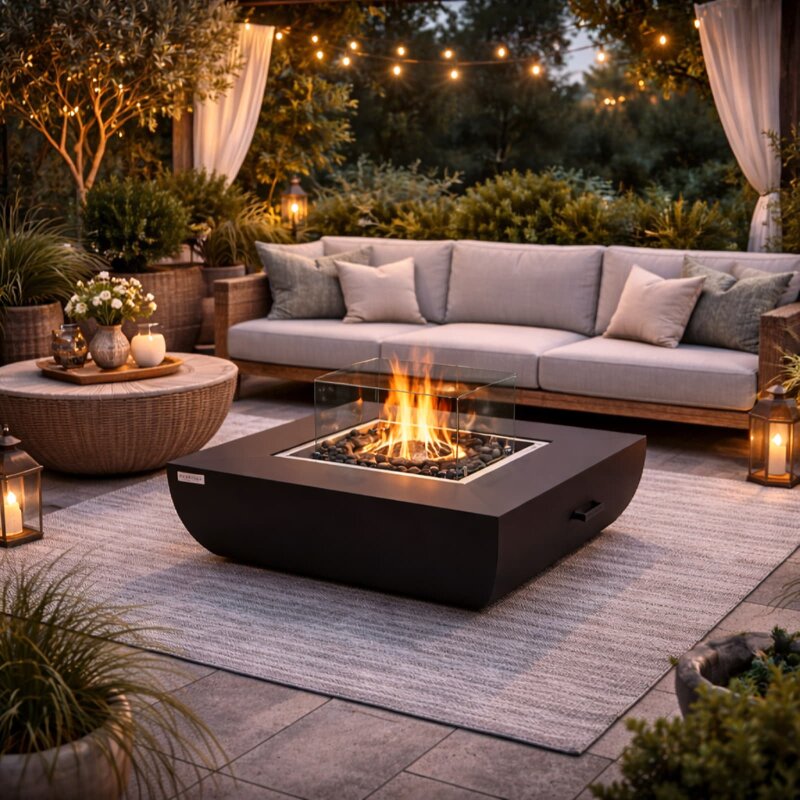 Bio Ethanol Feuerstelle Elementi Aurora, Mattschwarz