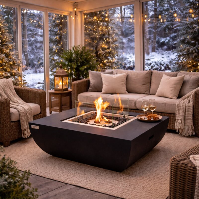 Bio Ethanol Feuerstelle Elementi Aurora, Mattschwarz