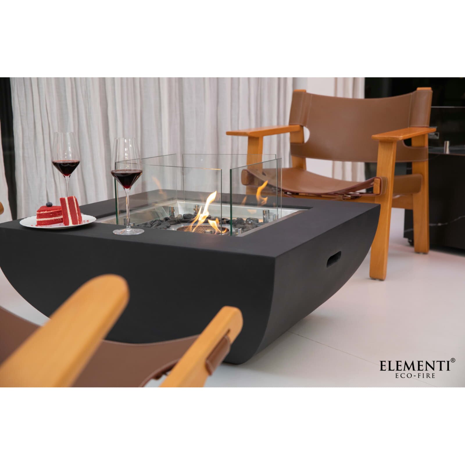 Bio Ethanol Feuerstelle Elementi Aurora, Mattschwarz