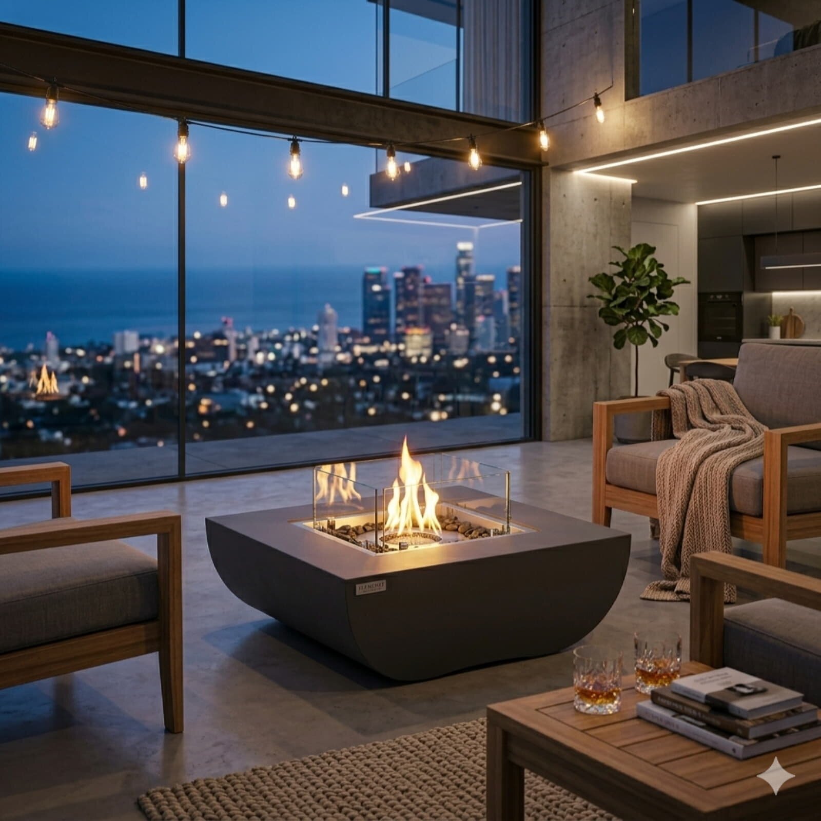 Bio Ethanol Feuerstelle Elementi Aurora, Mattschwarz