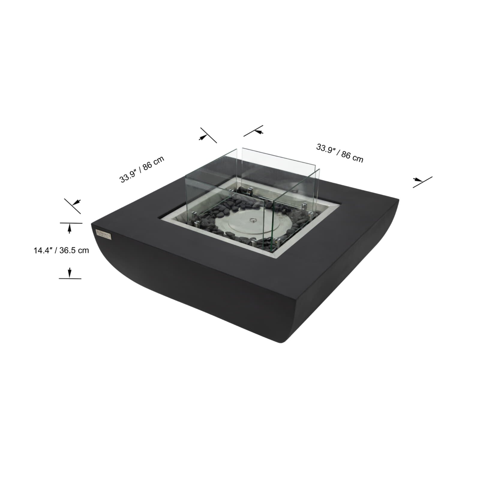 Bio Ethanol Feuerstelle Elementi Aurora, Mattschwarz