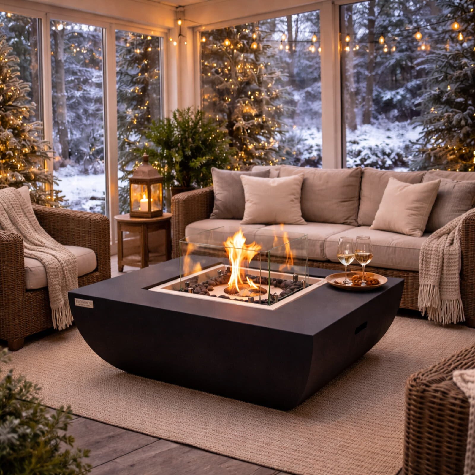 Bio Ethanol Feuerstelle Elementi Aurora, Mattschwarz