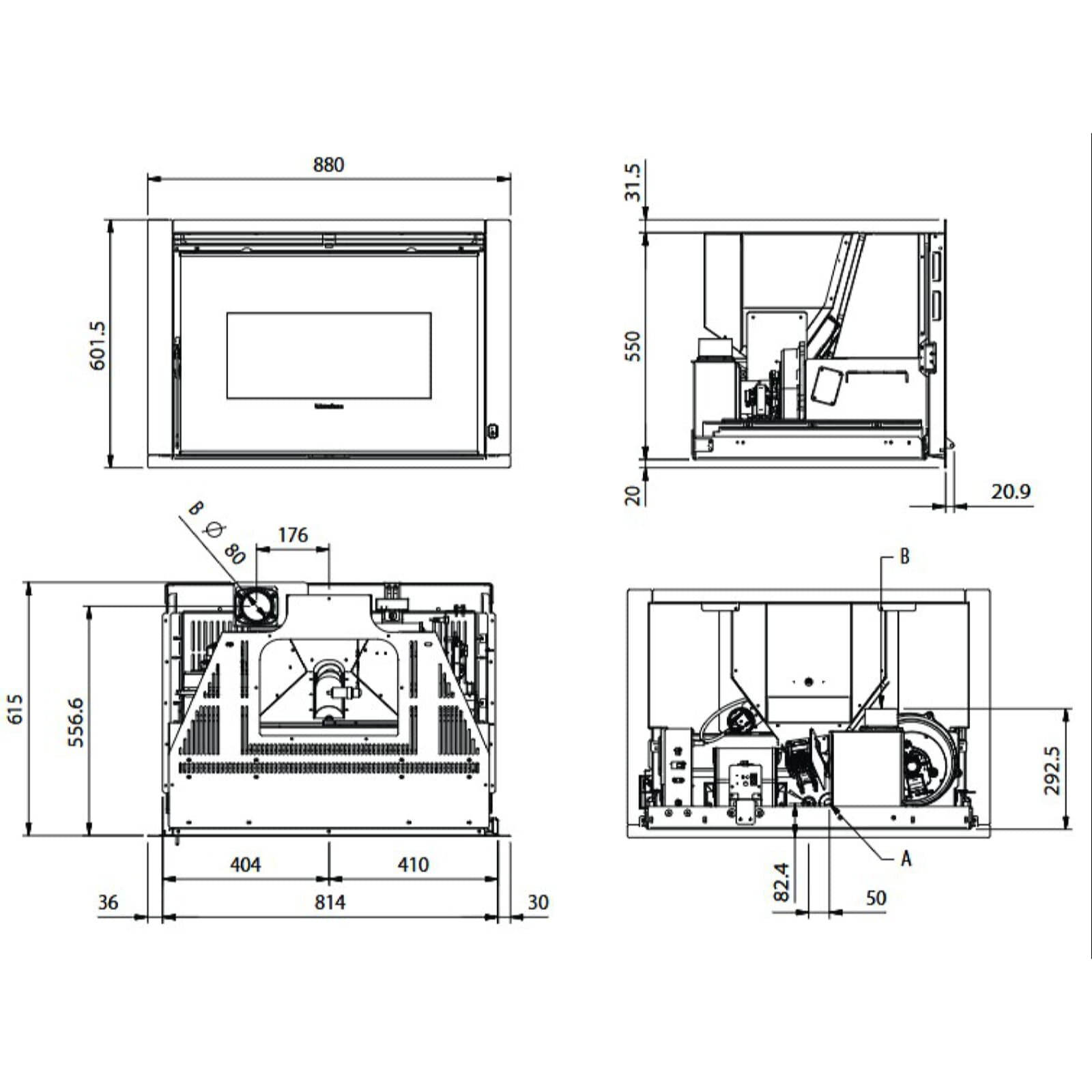 Pelleteinsatz La Nordica Extraflame Comfort P85 - 12 kW