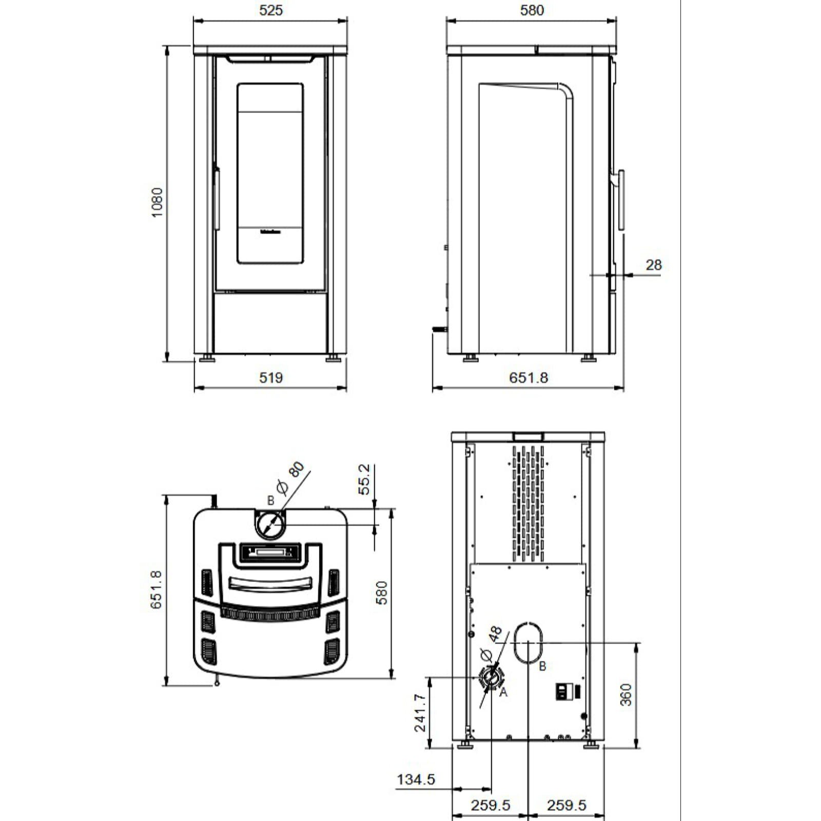 Pelletofen La Nordica Extraflame Teorema - 10 kW