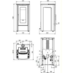 Pelletofen La Nordica Extraflame Teorema Plus AD (kanalisierbar) - 12 kW