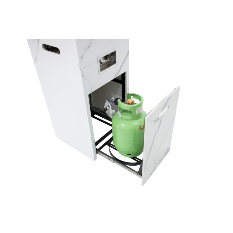 Gas Feuersäule Elementi+ Yukon, Marmor Optik, Bianco Weiß