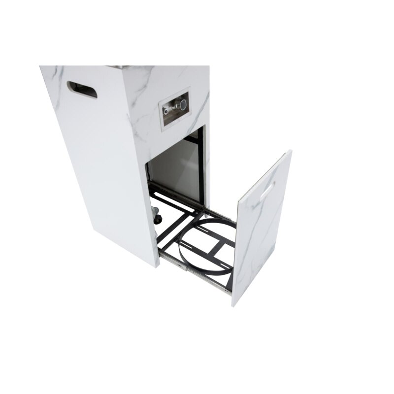 Gas Feuersäule Elementi+ Yukon, Marmor Optik, Bianco Weiß