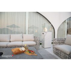 Gas Feuers&auml;ule Elementi+ Yukon, Marmor Optik, Bianco Wei&szlig;