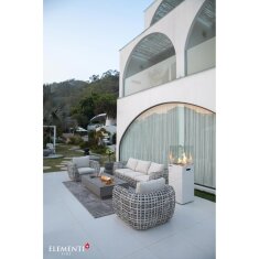 Gas Feuers&auml;ule Elementi+ Yukon, Marmor Optik, Bianco Wei&szlig;