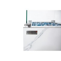 Gas Feuers&auml;ule Elementi+ Yukon, Marmor Optik, Bianco Wei&szlig;