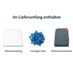 Gas Feuers&auml;ule Elementi+ Yukon, Marmor Optik, Bianco Wei&szlig;